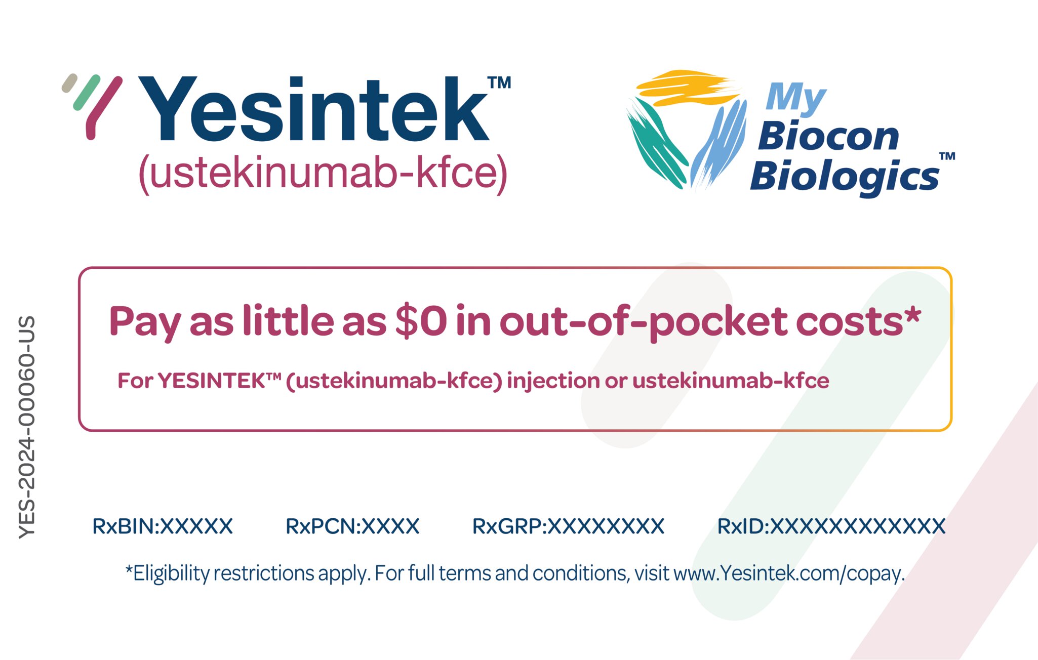 Yesintek copay card